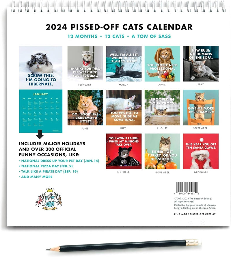Calendario dei gatti incazzati del 2025