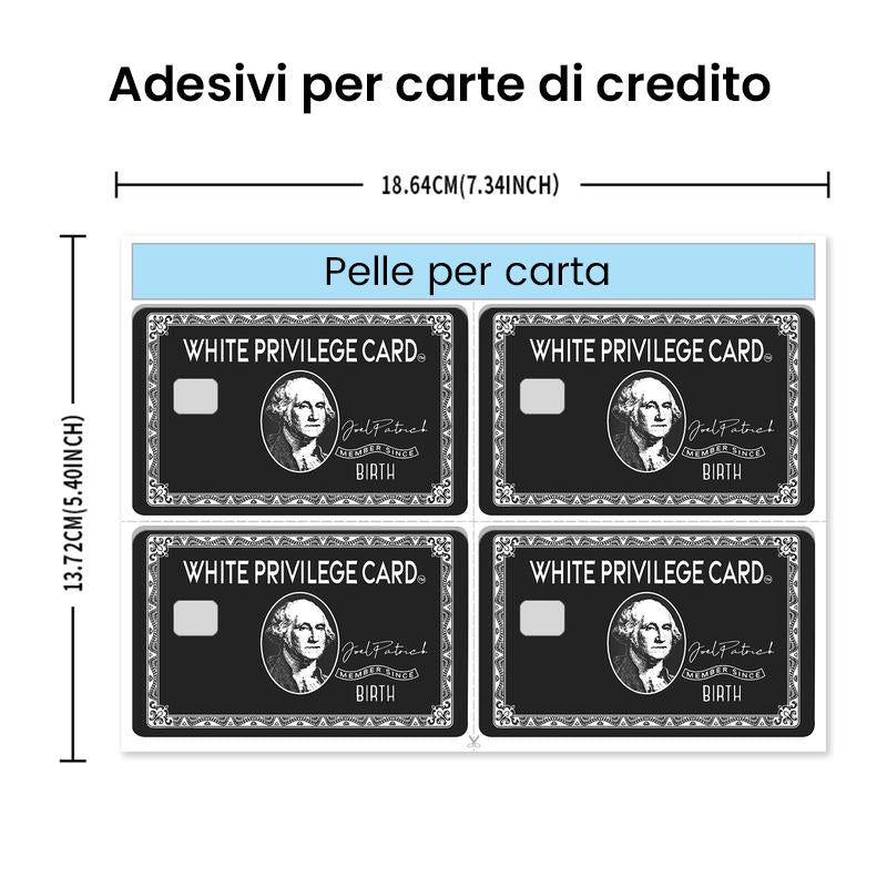 Set di 4 adesivi in vinile per la pelle di carta di credito