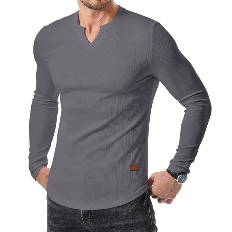 Maglietta Uomo Slim Fit Scollo a V Longline Muscle