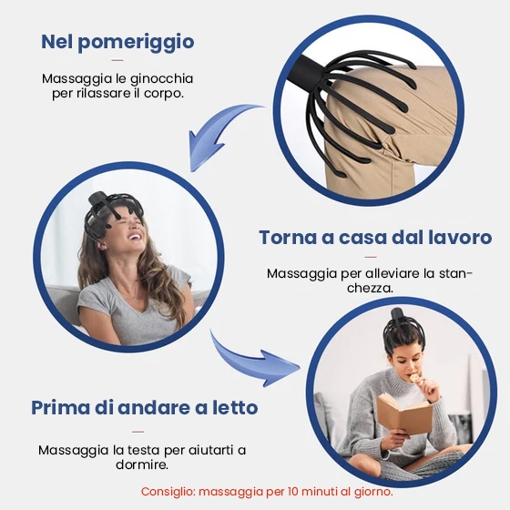 Massaggiatore per la testa a forma di polpo