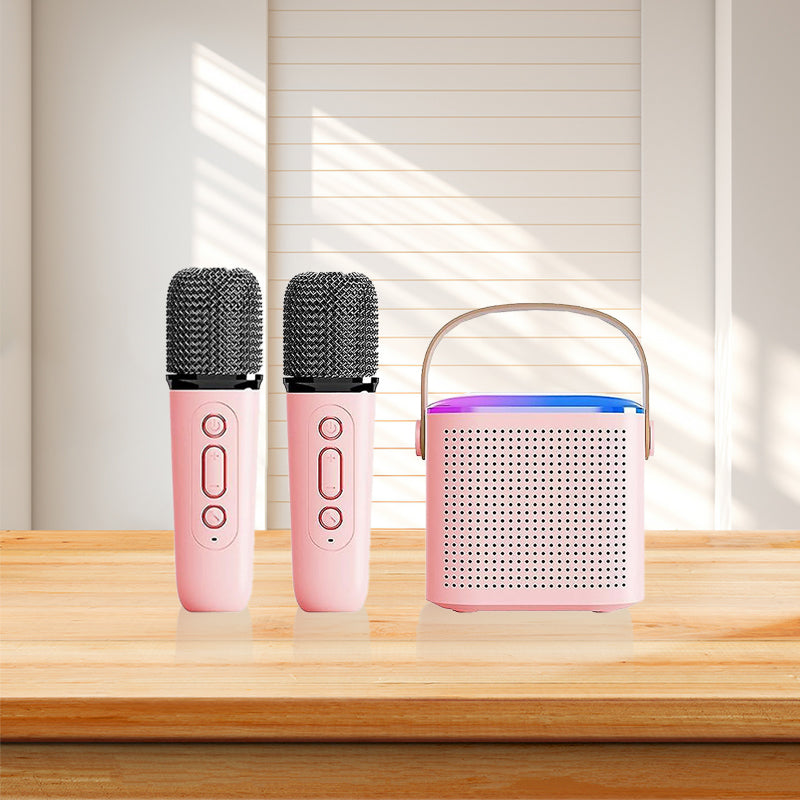 Mini macchina per karaoke con microfoni wireless