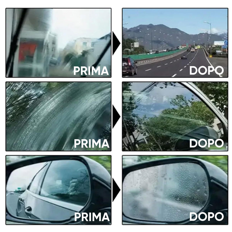 Detergente per vetri auto lucido