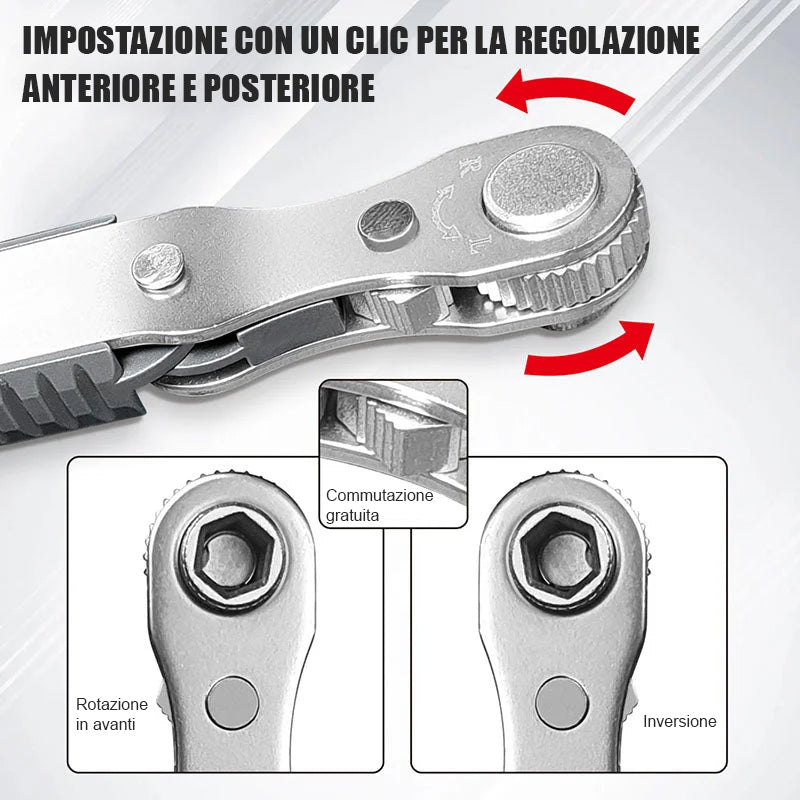 Set di cacciaviti a cricchetto bidirezionale
