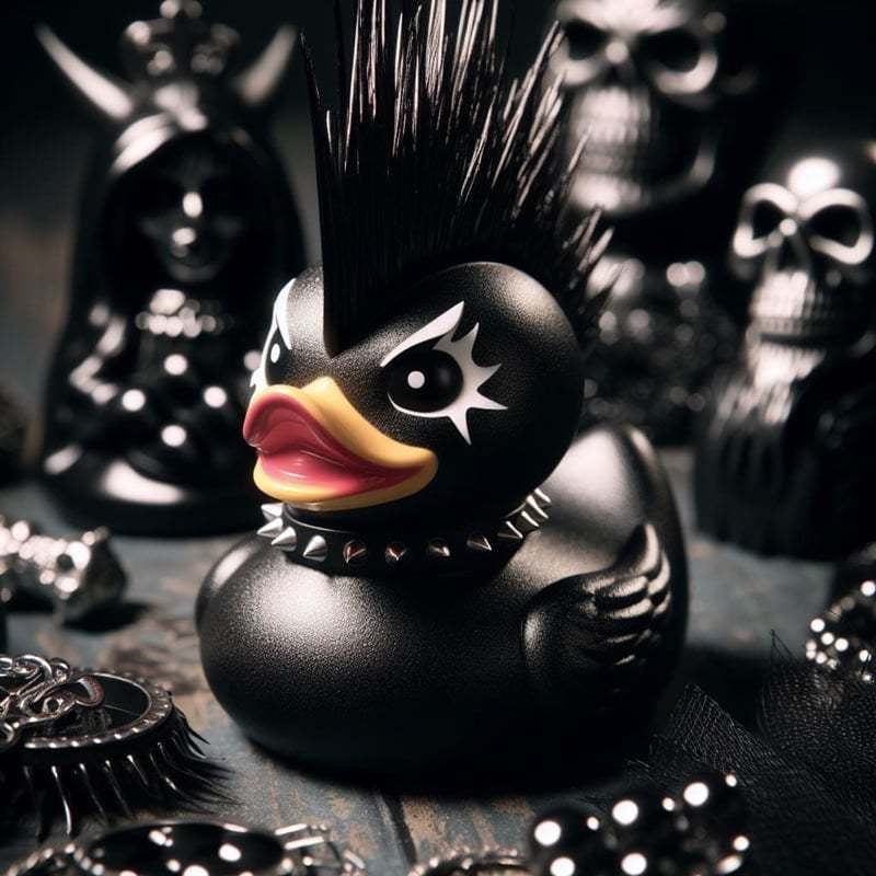 Ornamento di anatra punk satanico