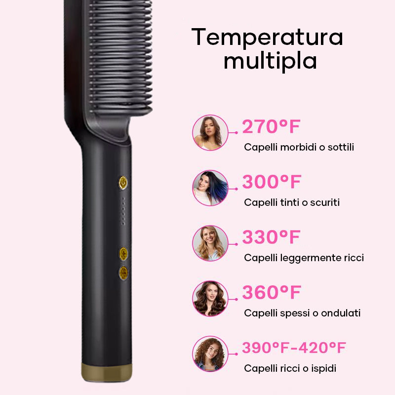Spazzola lisciante per capelli agli ioni negativi
