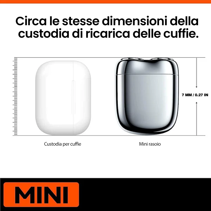 Rasoio ricaricabile, impermeabile e compatto