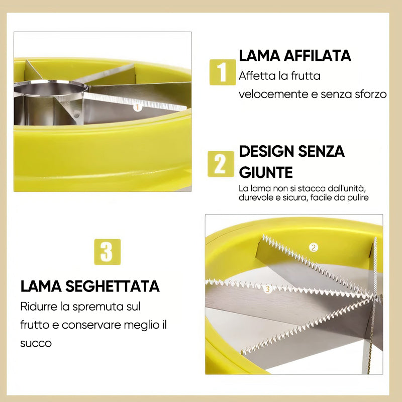 Tagliafrutta multifunzionale e detorsolatore