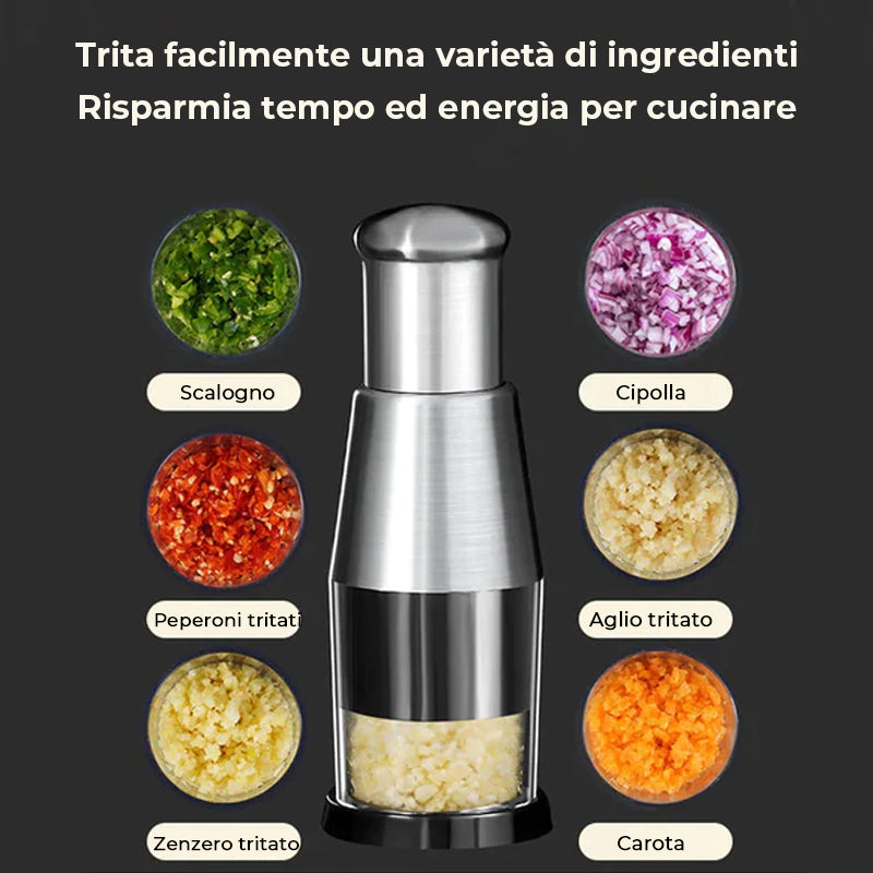 Tritatutto per aglio pressato manualmente