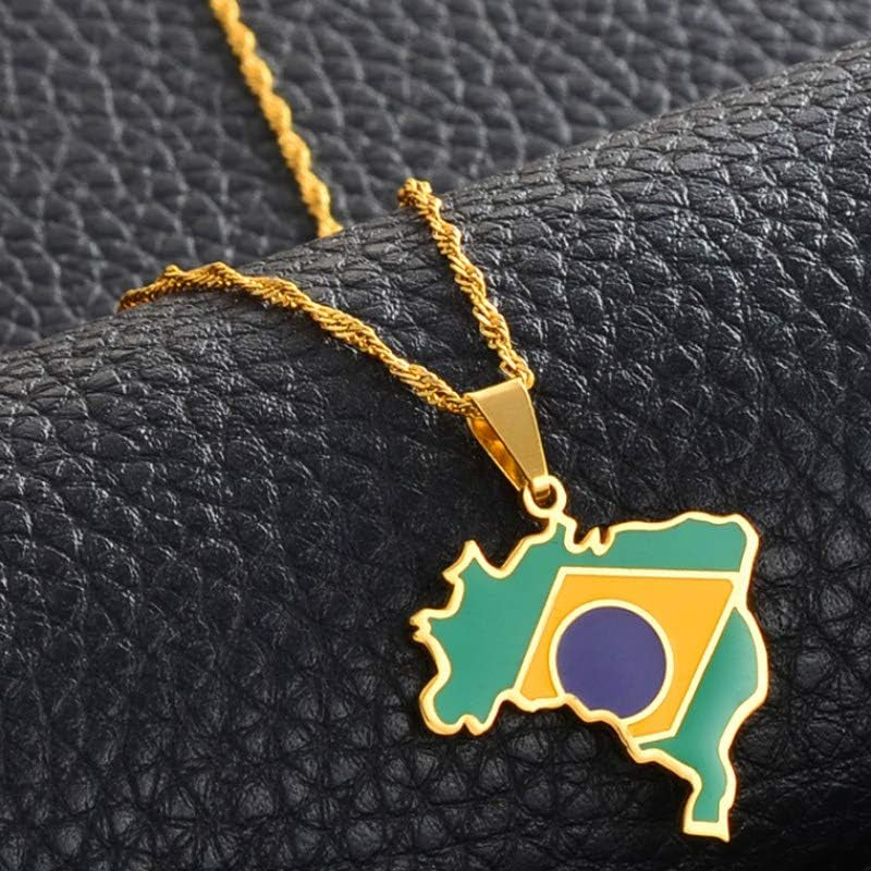 Collana creativa con mappa e bandiera