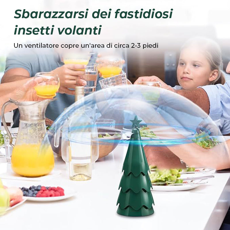 Ventola repellente con lame olografiche per tenere lontane le mosche