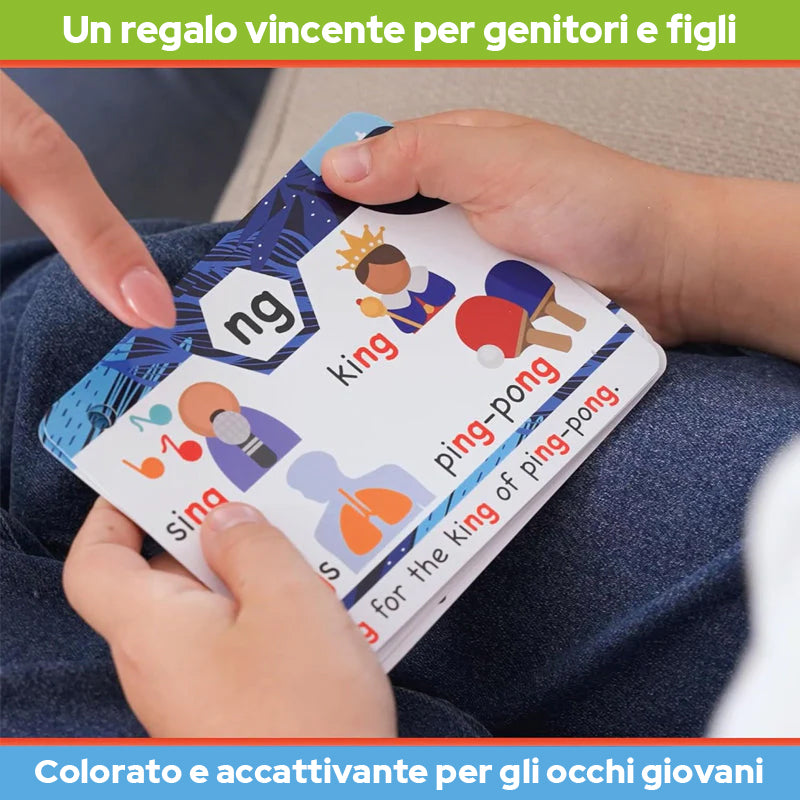 Schede flash di fonetica - Impara a leggere in 20 fasi - Digrafi CVC Mischia suoni vocalici lunghi