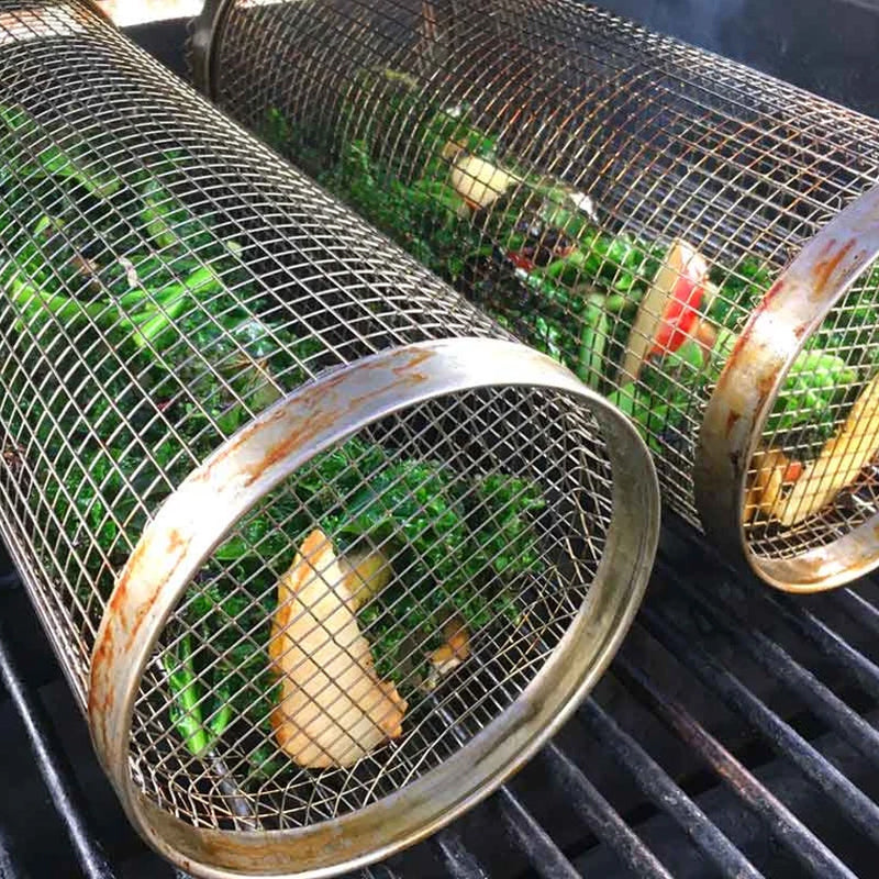 Cestino per barbecue cilindrico