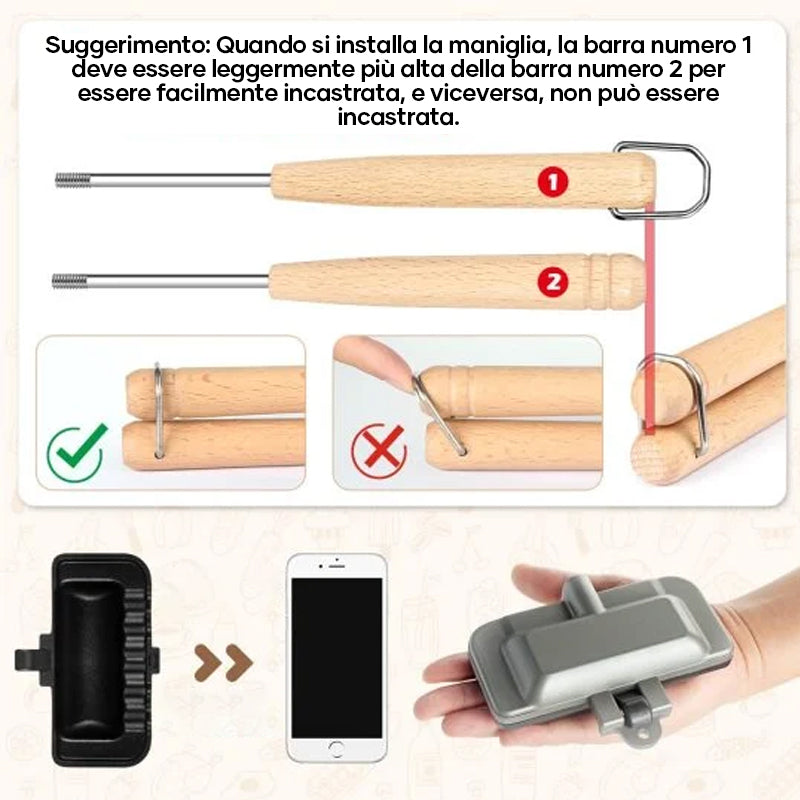 Padella per sandwich a doppia faccia