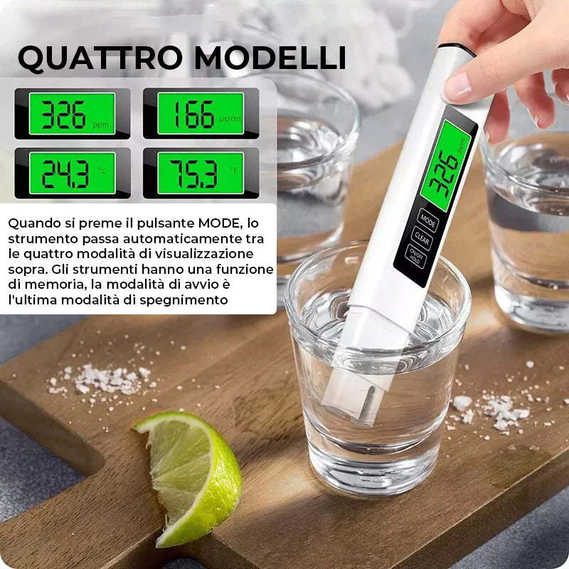 Nuovo misuratore TDS digitale 4 in 1 per test dell'acqua
