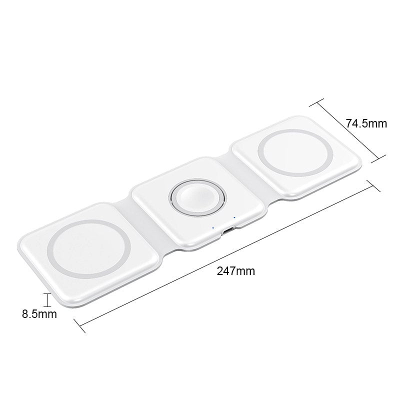 Nuovo caricabatterie wireless pieghevole 3 in 1
