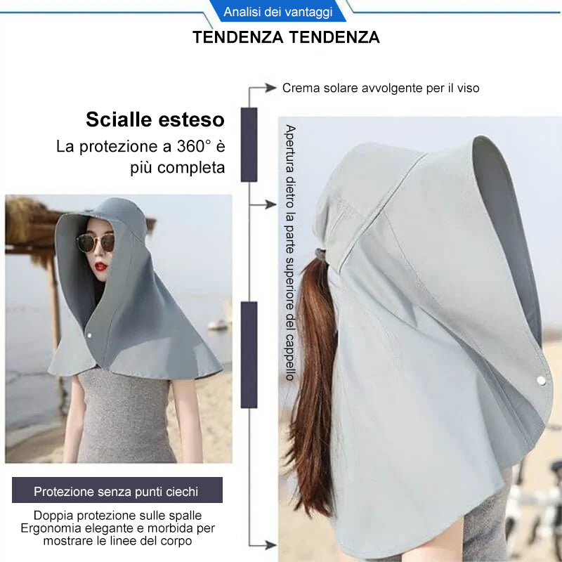 Cappello da pescatore con protezione UV da donna alla moda