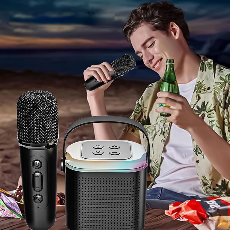 Mini macchina per karaoke con microfoni wireless