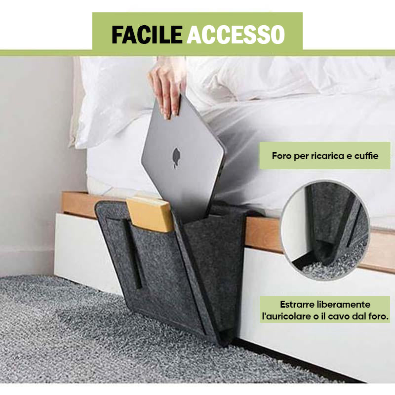 Borsa portaoggetti in feltro per il divano accanto al letto