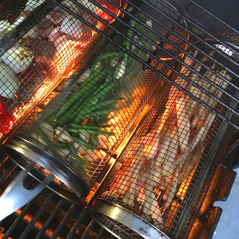 Cestino per barbecue cilindrico