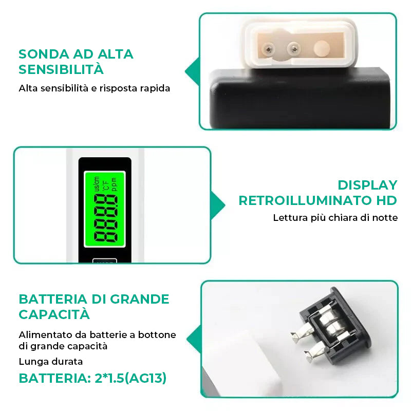 Nuovo misuratore TDS digitale 4 in 1 per test dell'acqua