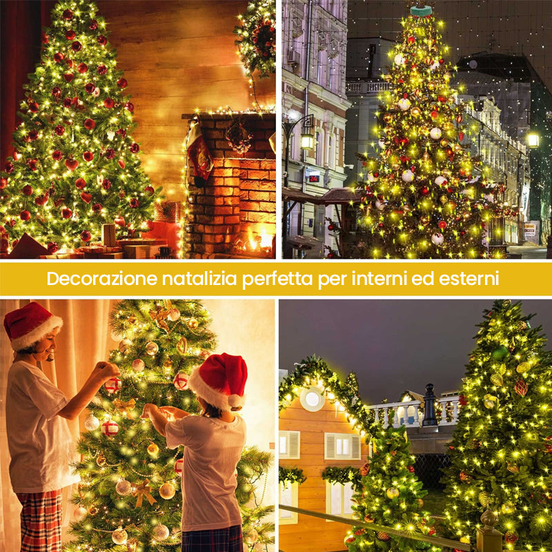 Luci a cascata per albero di Natale con anello