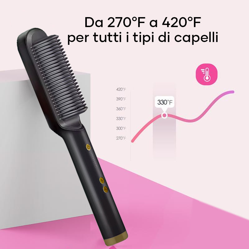 Spazzola lisciante per capelli agli ioni negativi