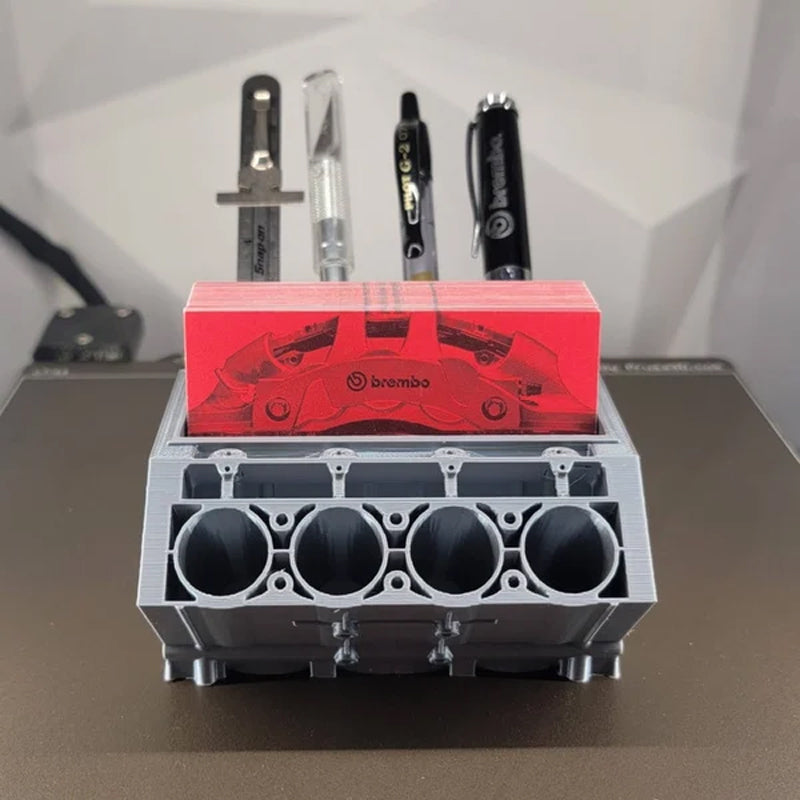 Motore V8 originale | Portapenne e porta biglietti da visita per blocco motore