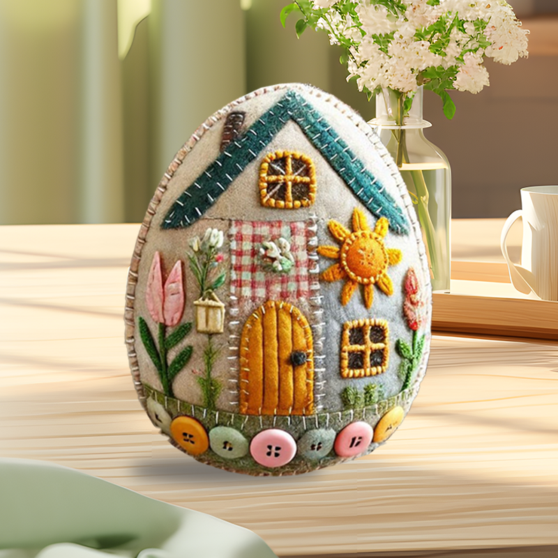 Kit fai da te per casetta a forma di uovo in feltro patchwork