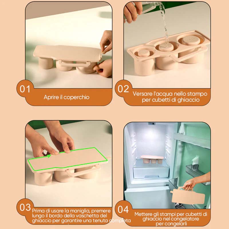 Vassoio per cubetti di ghiaccio in silicone