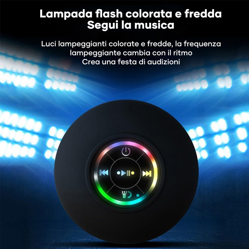 Mini altoparlante da doccia Bluetooth con luce LED
