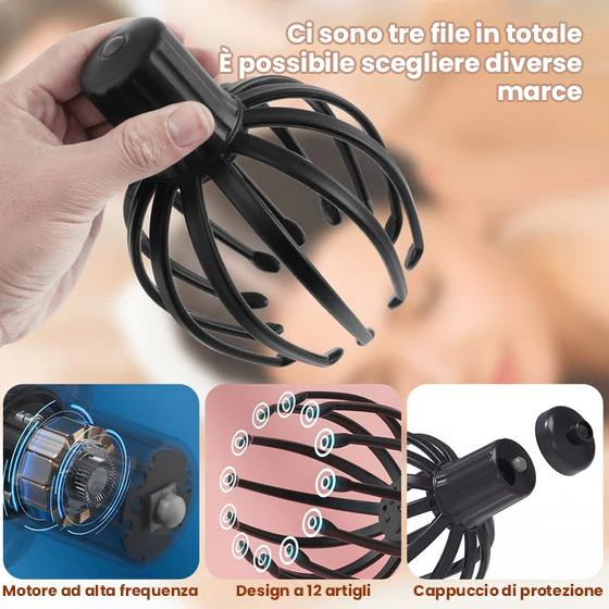 Massaggiatore per la testa a forma di polpo