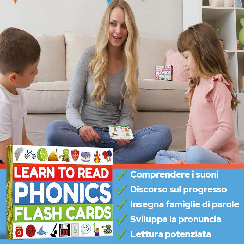 Schede flash di fonetica - Impara a leggere in 20 fasi - Digrafi CVC Mischia suoni vocalici lunghi
