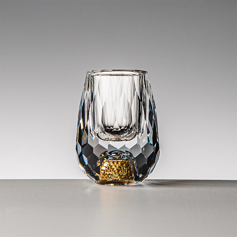 Bicchieri da whisky in vetro 3D Glacier con lamina d'oro e cristallo