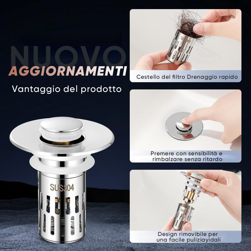 Filtro universale per lavandino del bagno