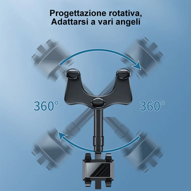 Supporto per telefono ruotabile a 360 gradi nello specchietto dell'auto