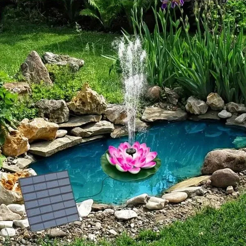 Laghetto con fontana solare a forma di loto decorativo