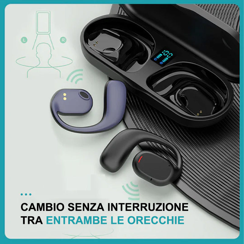 Auricolare Bluetooth senza fili con gancio per l'orecchio