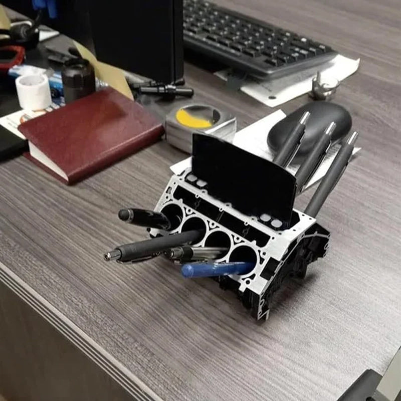 Motore V8 originale | Portapenne e porta biglietti da visita per blocco motore