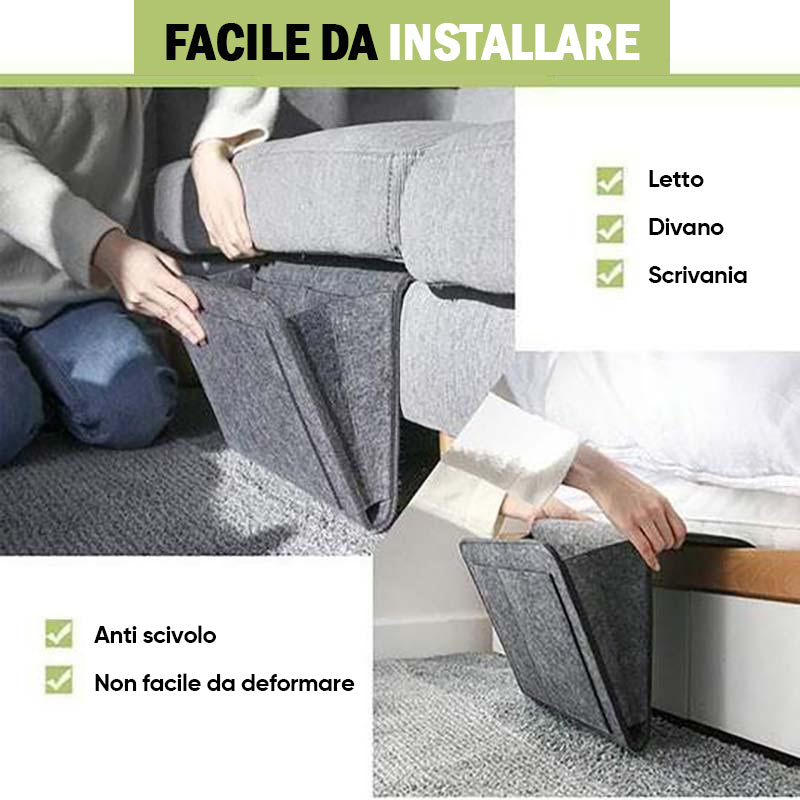 Borsa portaoggetti in feltro per il divano accanto al letto