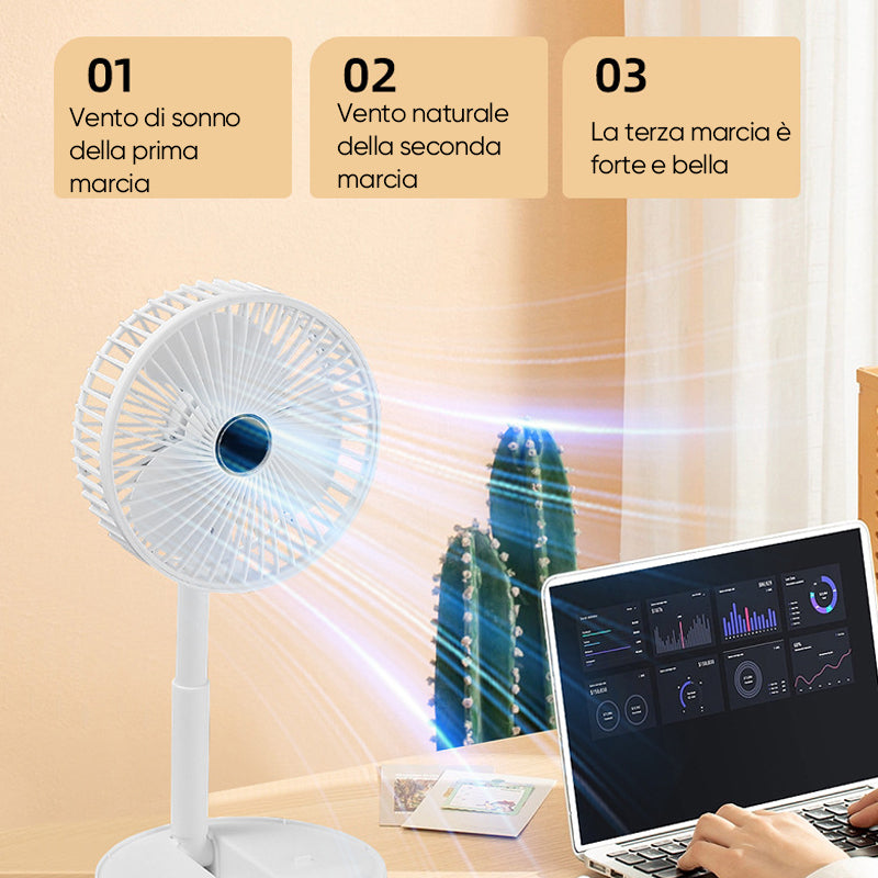 Ventilatore pieghevole telescopico