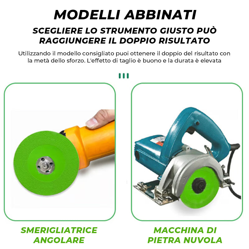 Disco abrasivo per lastre di roccia