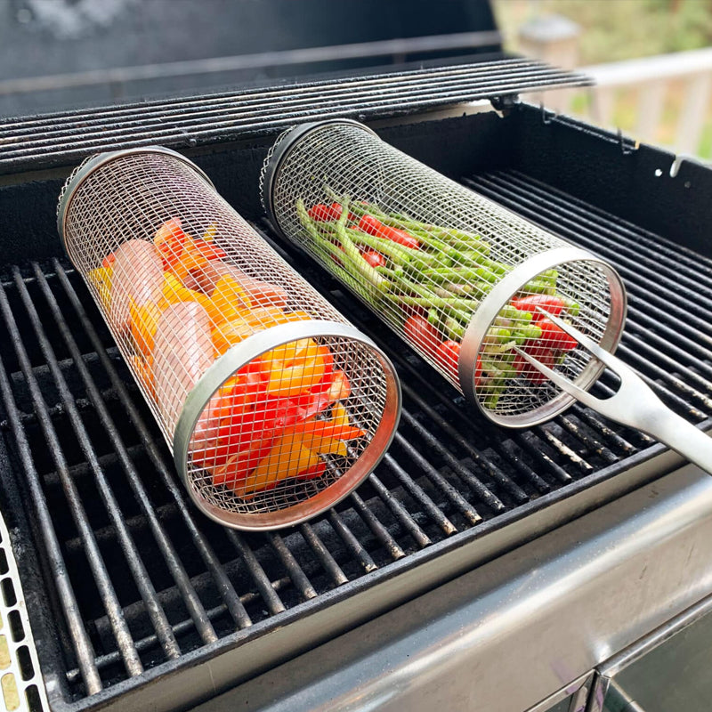 Cestino per barbecue cilindrico