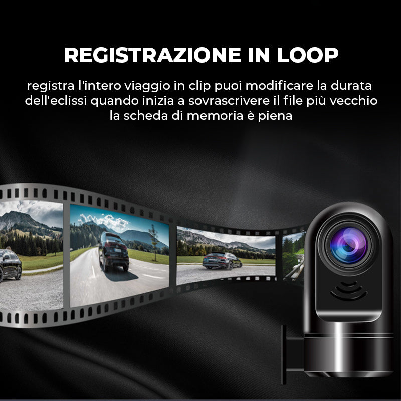 Mini telecamera da cruscotto ADAS 1080P HD con rotazione a 360°