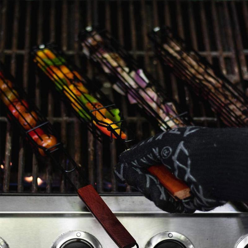 Cestino per barbecue cilindrico