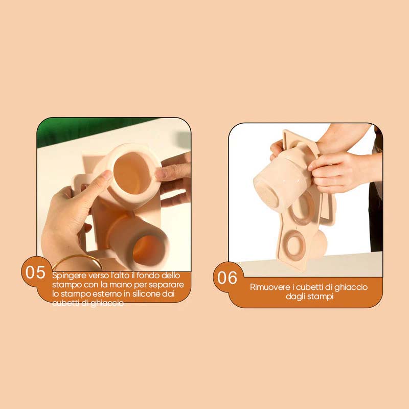 Vassoio per cubetti di ghiaccio in silicone
