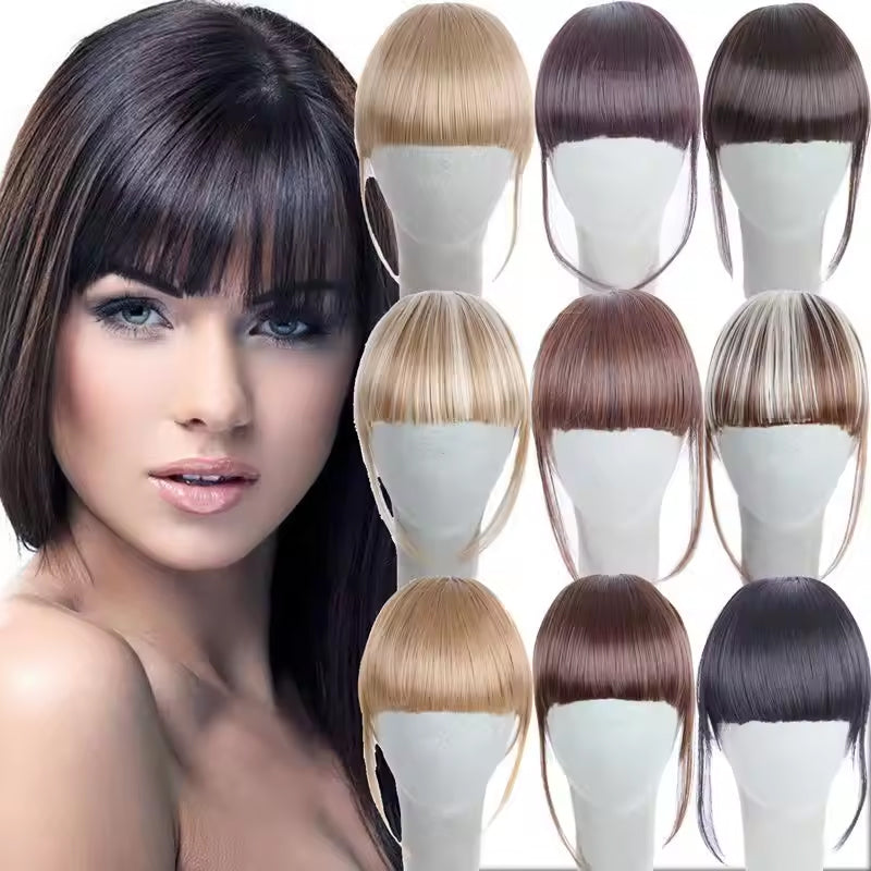 Estensione per capelli senza cuciture con frangia 3D a clip