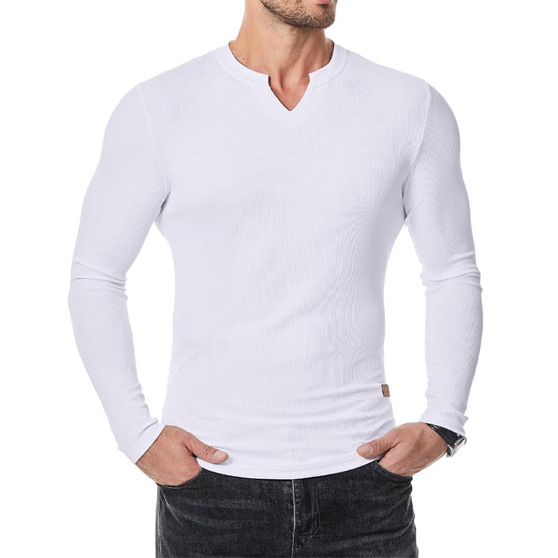 Maglietta Uomo Slim Fit Scollo a V Longline Muscle