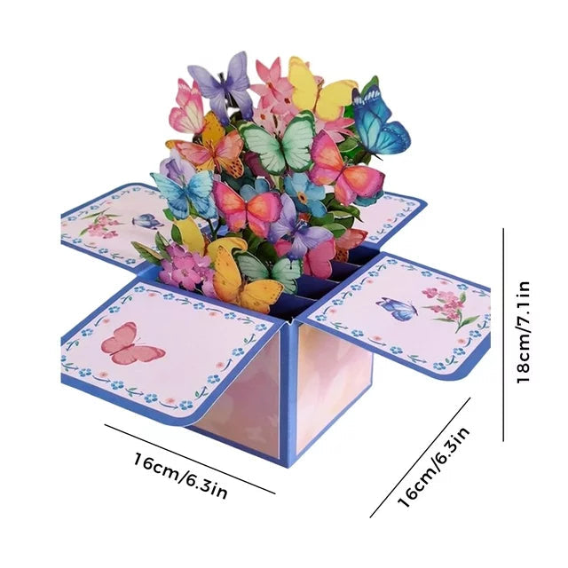 Biglietto con bouquet di fiori pop-up 3D per la festa della mamma