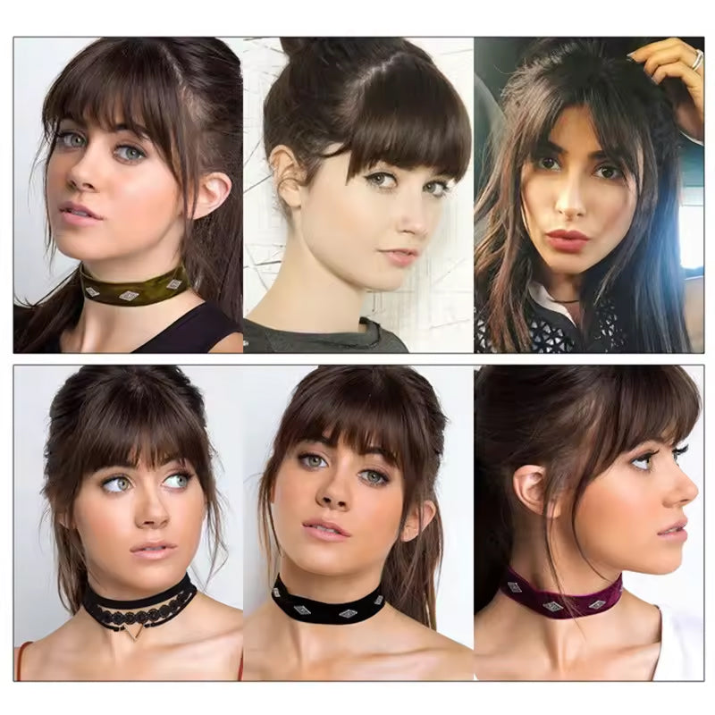 Estensione per capelli senza cuciture con frangia 3D a clip