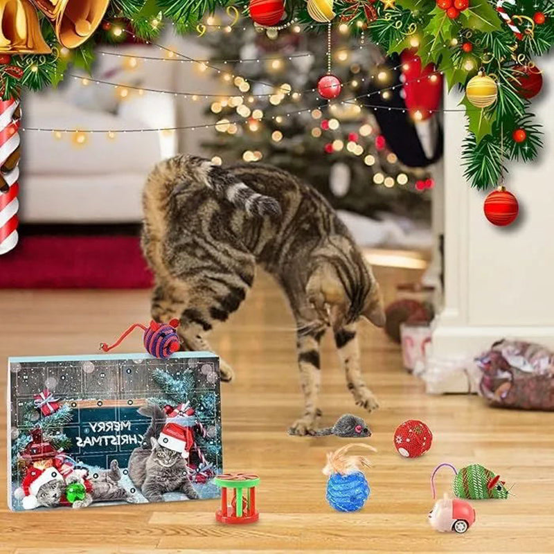 Calendario del gatto con conto alla rovescia per il Natale